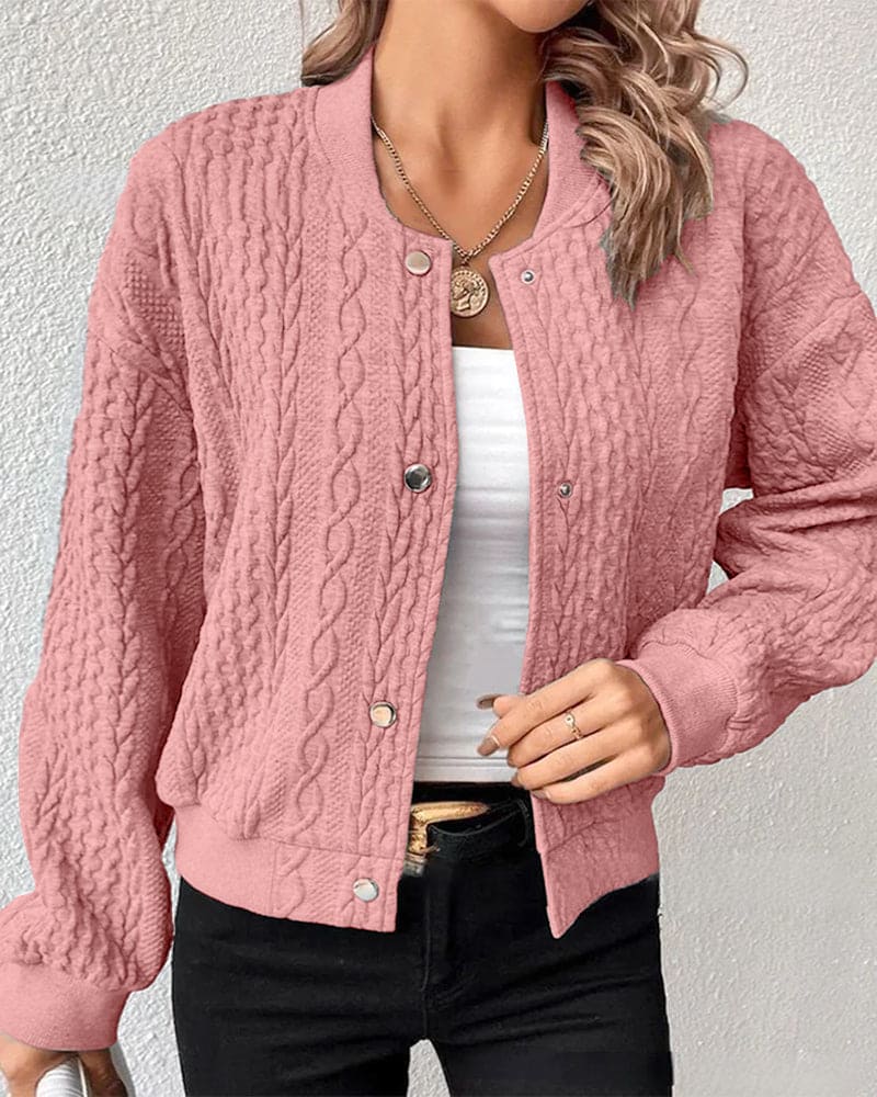 Eleganti Zopfmuster Strickjacke Mit Chnöpf für Damen | Ideal für alle Jahreszeiten