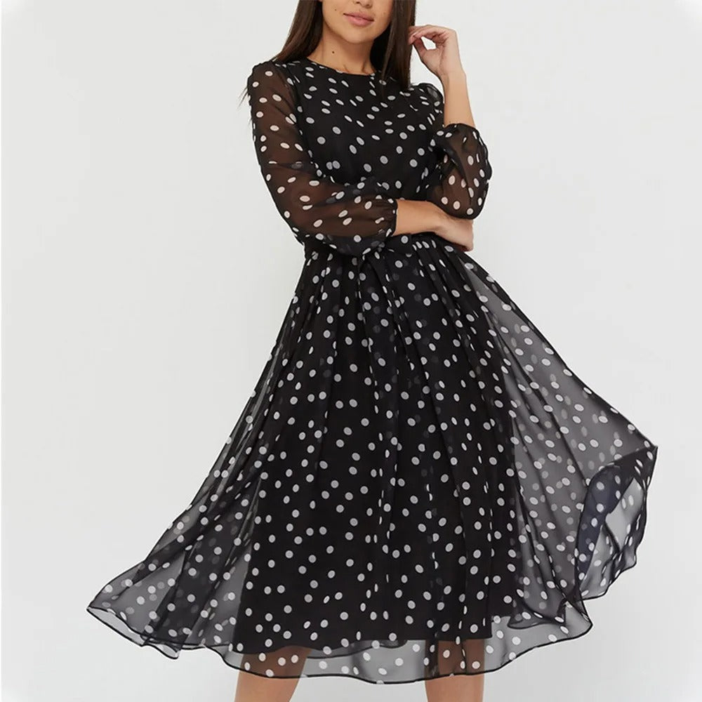 Punktmuster Vintage Kleid für Damen | Ideal für den Sommer