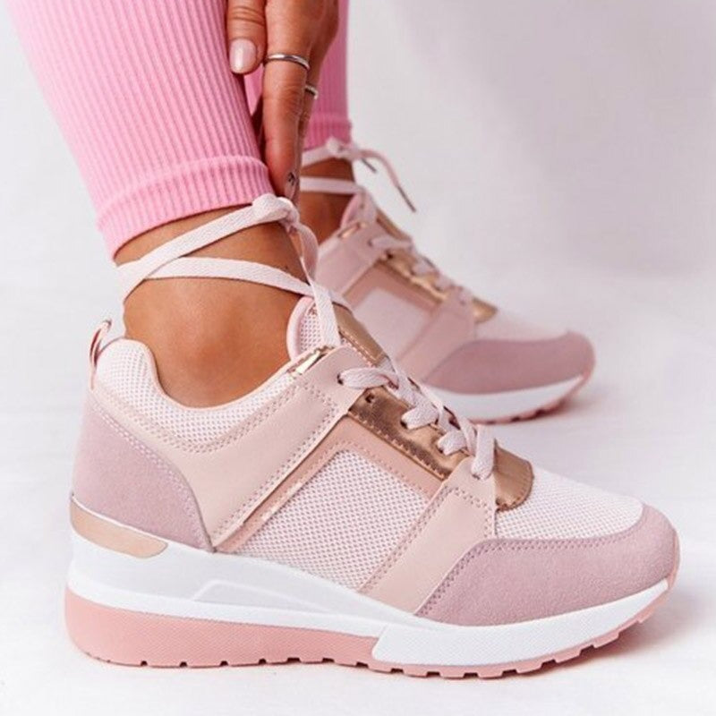 Atmigs Wedge-Sneakers mit Schnürung und hohem Absatz für Damen | Ideal für alle Jahreszeiten