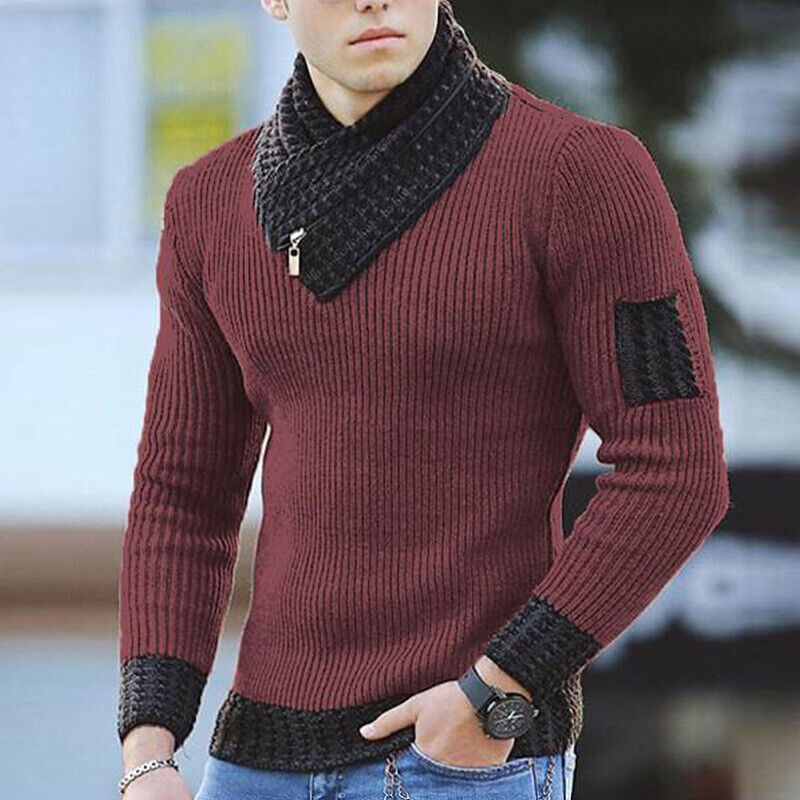 Stylischer Rollkragenpullover Mit Schal für Herren | Ideal für alle Jahreszeiten